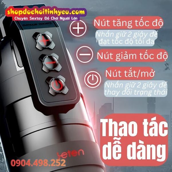 Cốc thủ dâm Leten cho nam trái lựu đạn điều khiển qua app