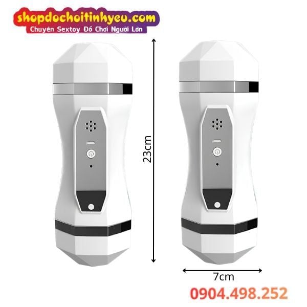 Cốc thủ dâm 2 đầu miệng âm đạo cảm biến rung động hít tường