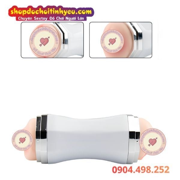 Cốc thủ dâm 2 đầu miệng âm đạo cảm biến rung động hít tường