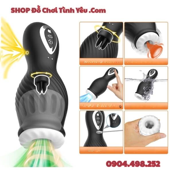 Cốc Thủ Dâm Xoay Liếm Mút Dương Vật Tự Động DRAGON SPIN