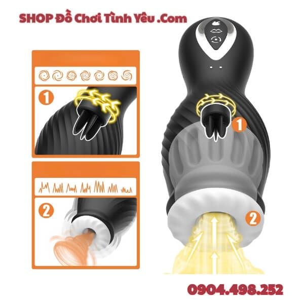 Cốc Thủ Dâm Xoay Liếm Mút Dương Vật Tự Động DRAGON SPIN