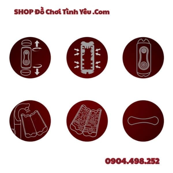 Cốc Tự Sướng Thiết Kế Hai Đầu Âm Đạo Hậu Môn Kẹp Hút Thủ Công