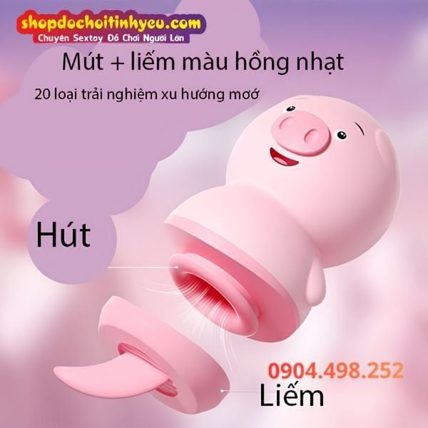 Con lợn lưỡi liếm âm đạo massage điểm G cho nữ đa chức năng