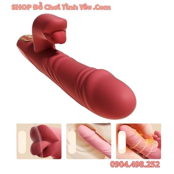 Cu Giả Cầm Tay Rung Thụt Liếm Mạnh Kèm Gia Nhiệt Thông Minh