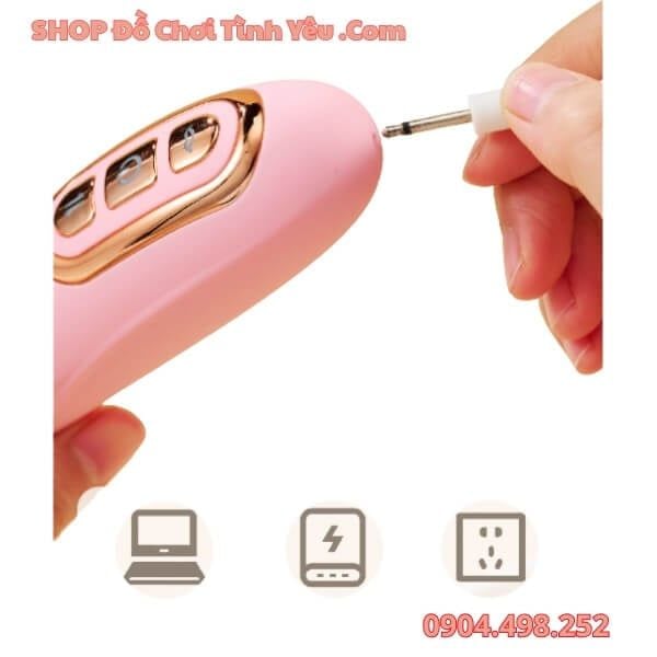 Cu Giả Cầm Tay Rung Thụt Liếm Mạnh Kèm Gia Nhiệt Thông Minh