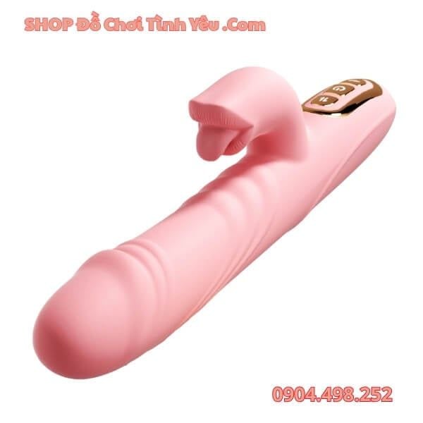 Cu Giả Cầm Tay Rung Thụt Liếm Mạnh Kèm Gia Nhiệt Thông Minh