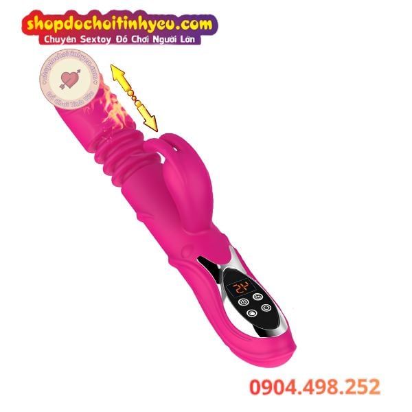 Cu Giả Cầm Tay Thụt Ngoáy Tỏa Nhiệt Kèm Đầu Phụ Rung Tai Thỏ