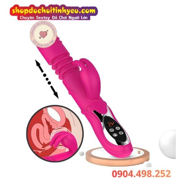Cu Giả Cầm Tay Thụt Ngoáy Tỏa Nhiệt Kèm Đầu Phụ Rung Tai Thỏ