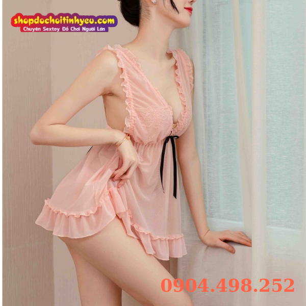 Đầm ngủ sexy ren lưới satin ôm body tôn dáng quyến rũ