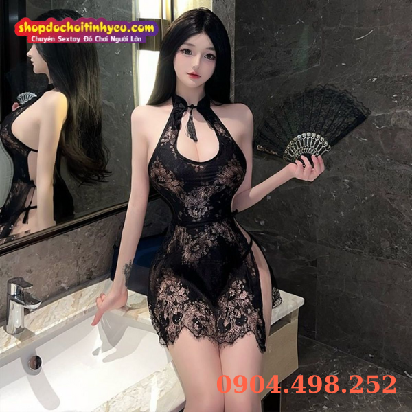 Đầm ngủ ren lưới xuyên thấu mỏng manh gợi cảm quyến rũ