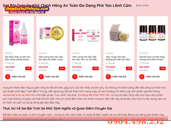 Gel bôi trơn se khít