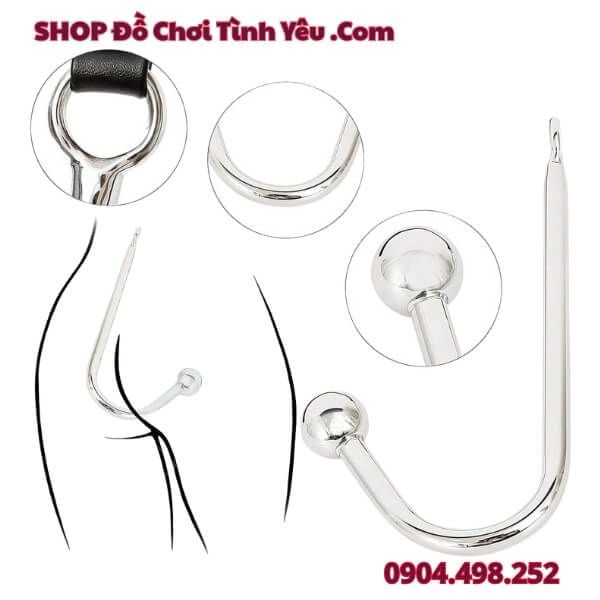 Dây Trói Tay Khóa Cổ Kèm Thanh Kim Loại Móc Hậu Môn Bạo Dâm