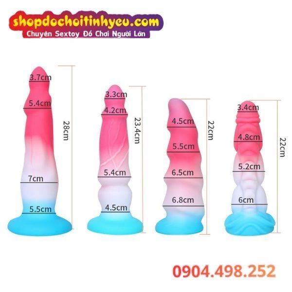 Dildo Hậu Môn Silicone Mềm Mại Đế Hút Có Màu Sắc Rực Rỡ