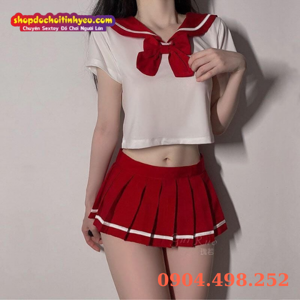 Váy cosplay sinh viên xếp ly ngắn sexy