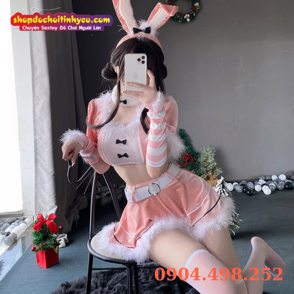 Đồ lót cosplay thỏ lông mềm mại gợi cảm dễ thương