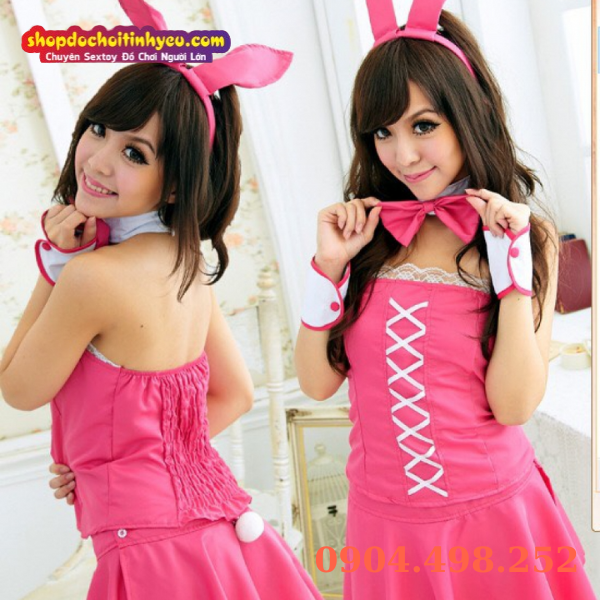 Cosplay nàng thỏ hồng dễ thương lãng mạn gợi cảm