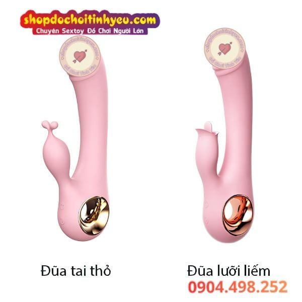 Đũa thần Lilo đầu khấc rung kèm nhánh phụ lưỡi liếm điểm G
