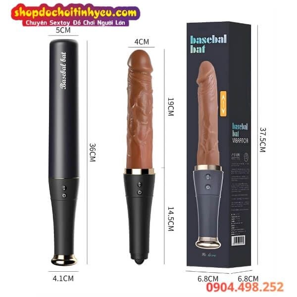 Dương Vật Giả 2 Đầu Rung Thụt Liếm Ngụy Trang Gậy Bóng Chày