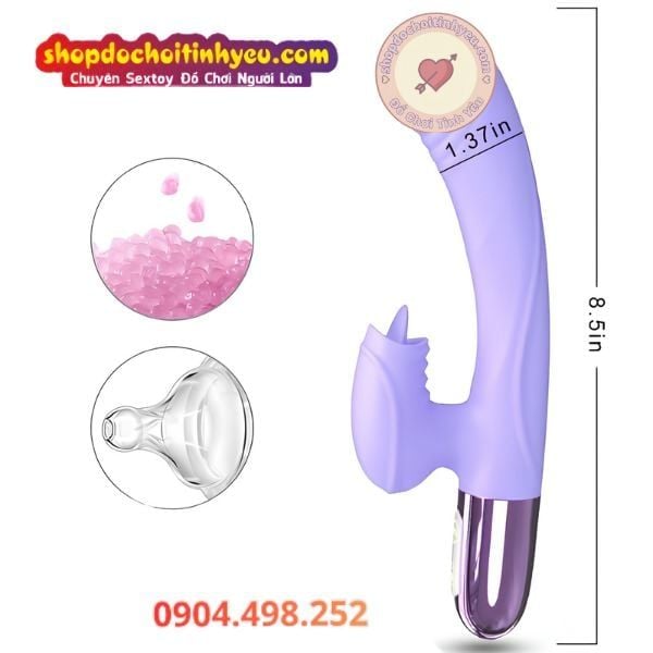 Dương Vật Giả Cầm Tay Rung Làm Ấm Kèm Đầu Lưỡi Liếm FOX V2