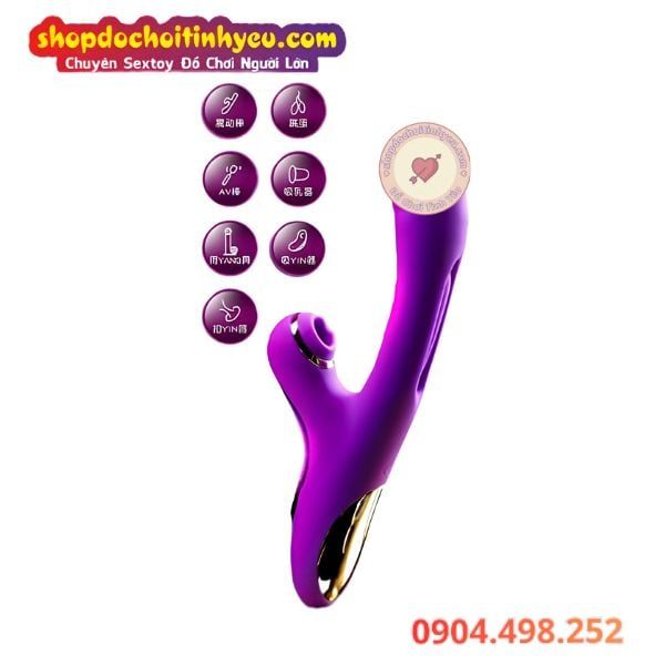 Dương Vật Giả Cầm Tay Rung Vỗ Kèm Đầu Mút Kích Thích Đa Điểm