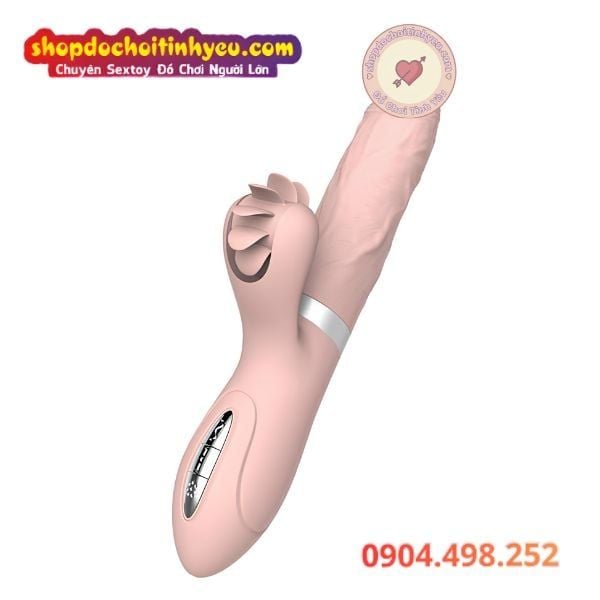 Dương vật giả rung thụt tỏa nhiệt xoay lưỡi liếm Evo Mars