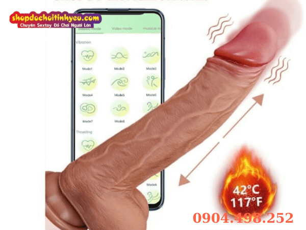 Dương vật giả rung thụt, điều khiển qua APP