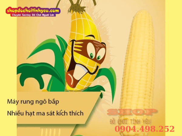 Máy rung đa năng hình ngô bắp với bề mặt gai mềm