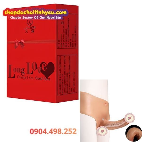 Dương vật giả đặc ruột liền quần silicon mềm đủ size cho les