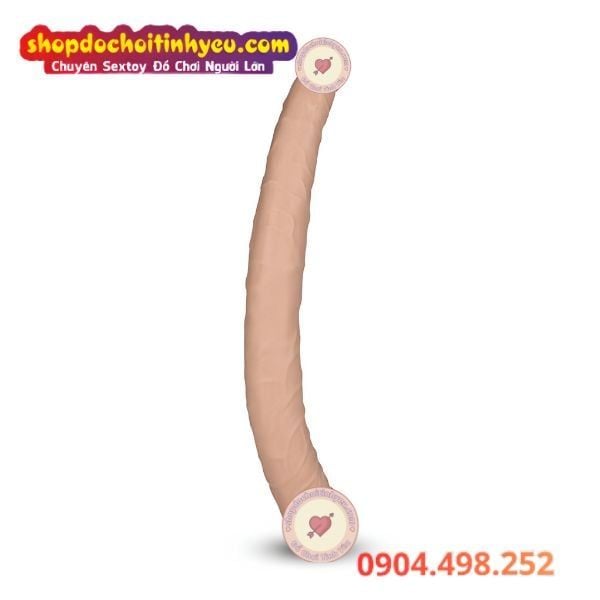 Dương vật giả dài 2 đầu to nhỏ mềm dẻo cho cặp đôi Lesbian