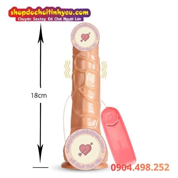 Dương vật giả gắn tường có rung size lớn 18cm