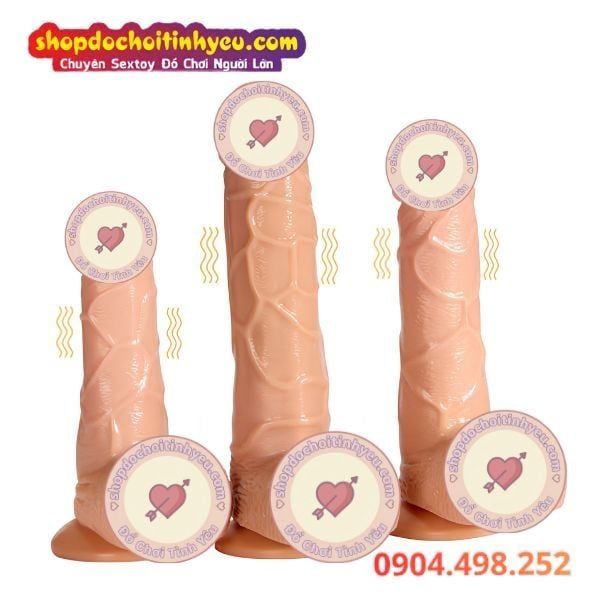 Dương vật giả đế gắn hít tường có rung TPE mềm MUHA giá rẻ