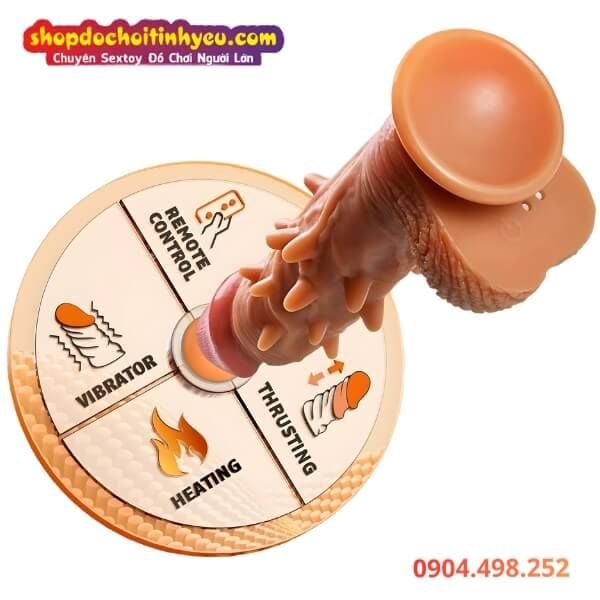 Dương Vật Giả Đế Hít Có Gai Rung Thụt Làm Ấm Điều Khiển Từ Xa