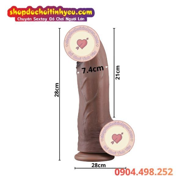 Dương Vật Giả Đế Hít Đầu Cong Khủng Size XXL NATURE COCK