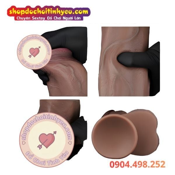 Dương Vật Giả Đế Hít Đầu Cong Khủng Size XXL NATURE COCK