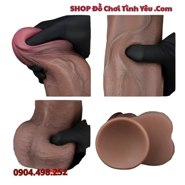 Dương Vật Giả Đế Hít Đầu Cong Khủng Size XXL NATURE COCK