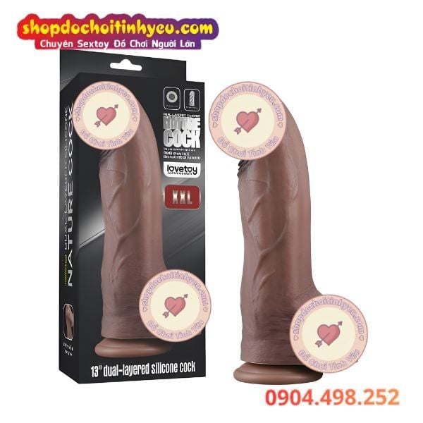Dương Vật Giả Đế Hít Đầu Cong Khủng Size XXL NATURE COCK