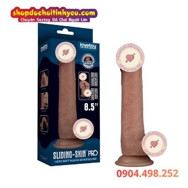 Dương Vật Giả Đế Hít Có Lớp Da Trượt Như Thật SLIDING SKIN PRO