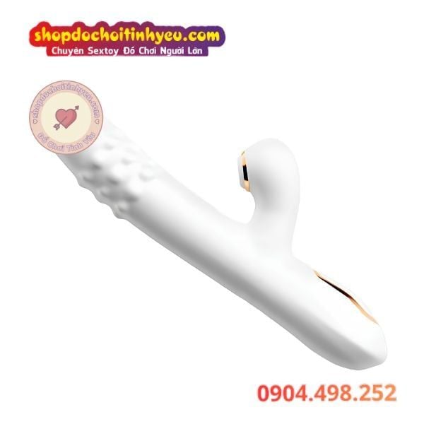 Dương Vật Giả Cầm Tay Rung Thụt Có Bi Nổi Kèm Đầu Liếm Mút