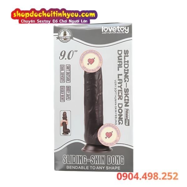 Dương Vật Giả Đen To Dạng TPE Đa Lớp Có Đế Hít Chắc Chắn