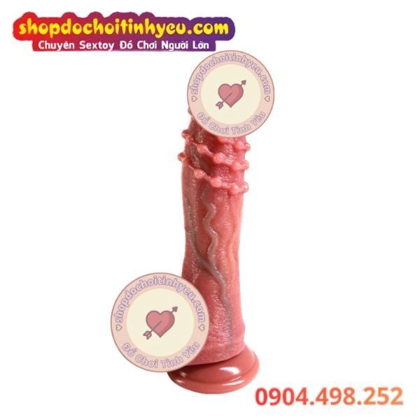 Dương Vật Giả Đính 3 Vòng Bi Rung Thụt Ngoáy Kèm Sưởi Ấm