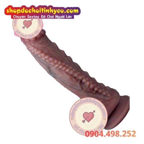 Dương Vật Giả Độ Vòng Bi Kèm Hạt Nổi Trên Thân Có Sưởi Ấm