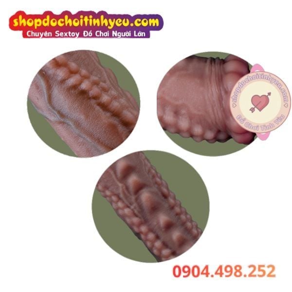 Dương Vật Giả Độ Vòng Bi Kèm Hạt Nổi Trên Thân Có Sưởi Ấm