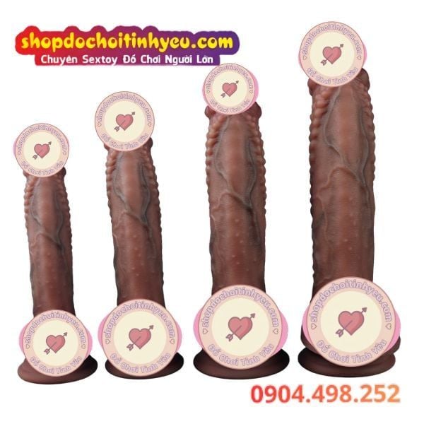 Dương Vật Giả Độ Vòng Bi Kèm Hạt Nổi Trên Thân Có Sưởi Ấm