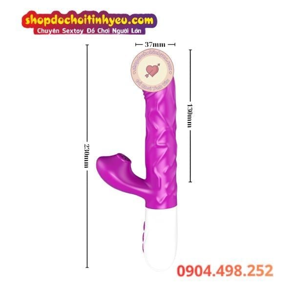 Dương Vật Giả Gân Nổi Rung Thụt Sưởi Ấm Kèm Đầu Mút FOX V20