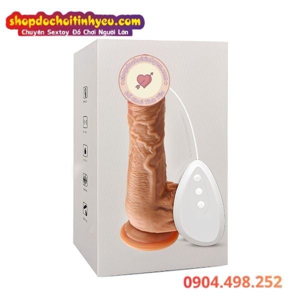 Dương vật giả gắn tường rung xoay nhiệt điều khiển remote