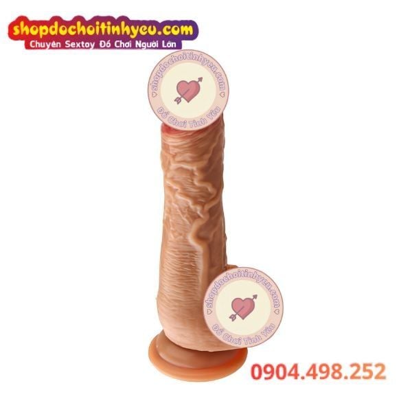 Dương vật giả gắn tường rung xoay nhiệt điều khiển remote