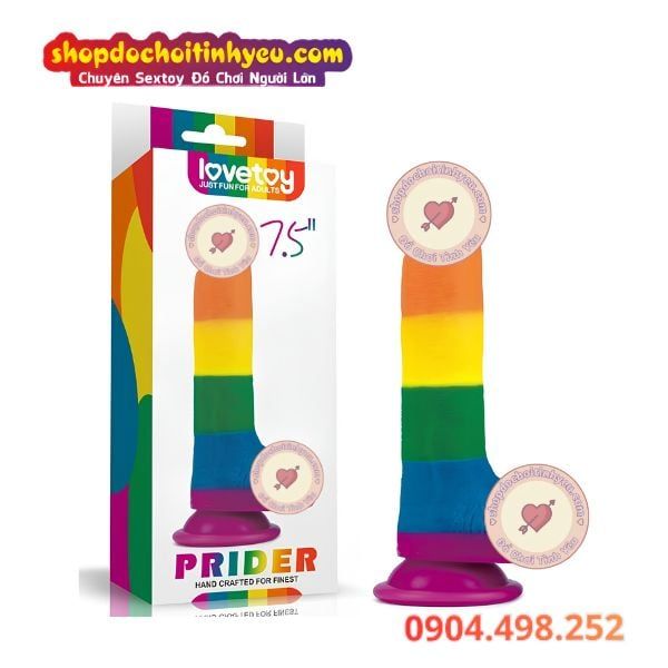 Dương vật giả hít tường màu sắc cầu vồng Prider Lovetoy