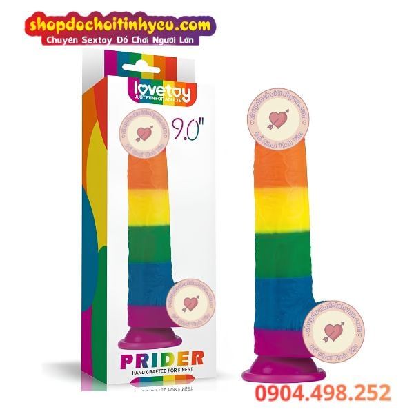 Dương vật giả hít tường màu sắc cầu vồng Prider Lovetoy