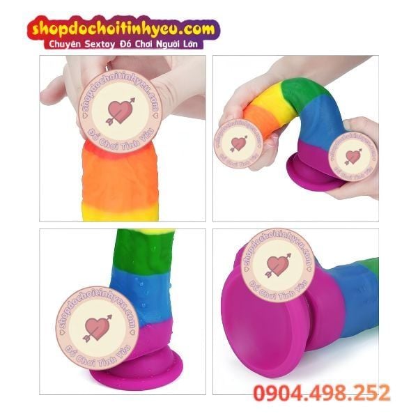 Dương vật giả hít tường màu sắc cầu vồng Prider Lovetoy