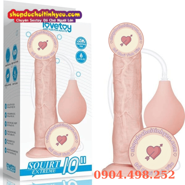 Dương vật giả dính tường phụt nước bắn tinh